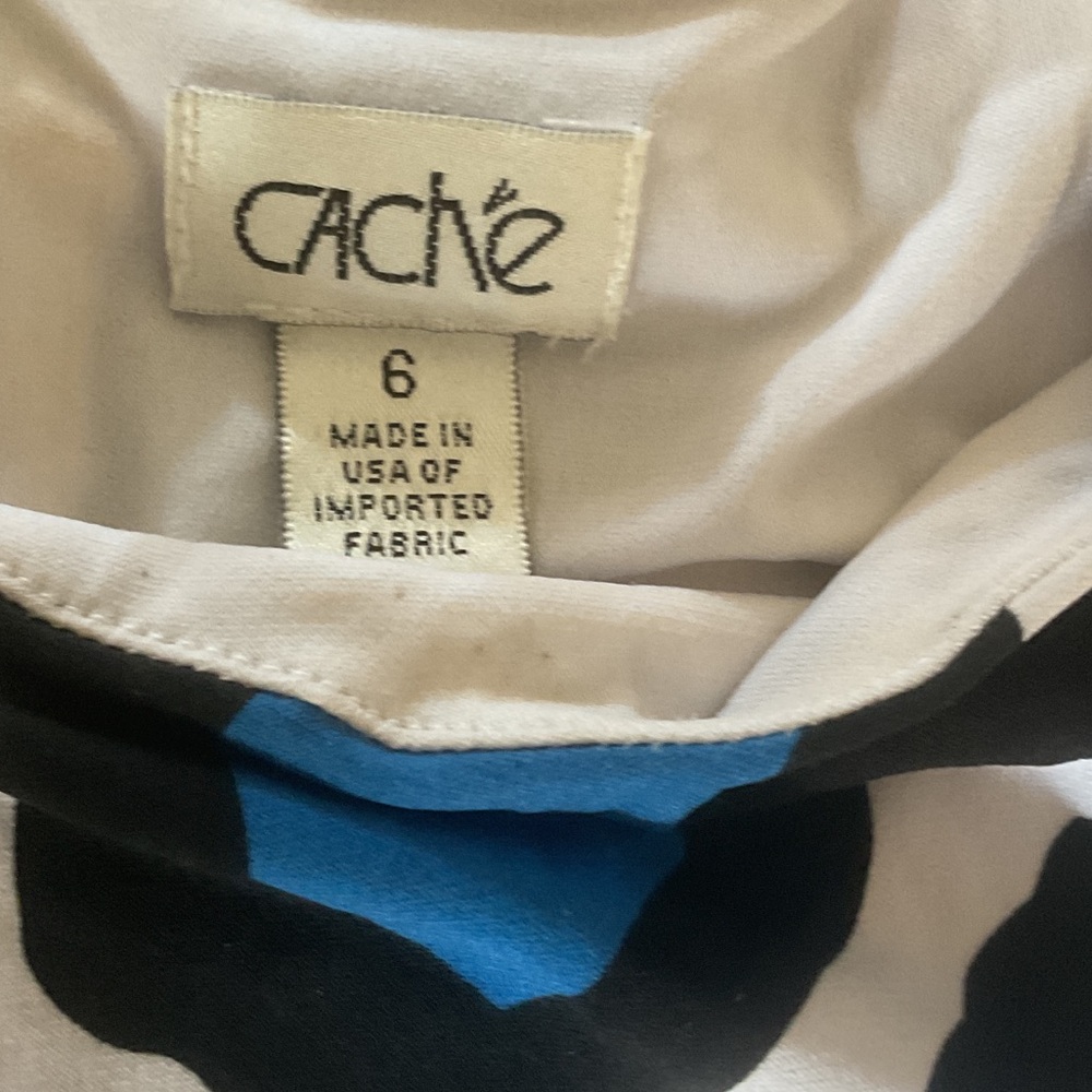 Cache Blue And Black Patterned Lined Mini Dress W… - image 2